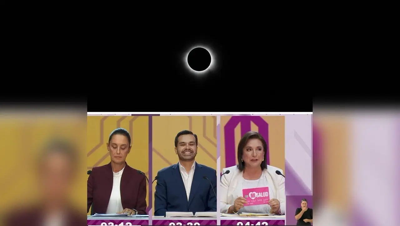 La emoción del eclipse solar derrotó al debate presidencial. Foto: Gerardo Lares/Captura de pantalla.