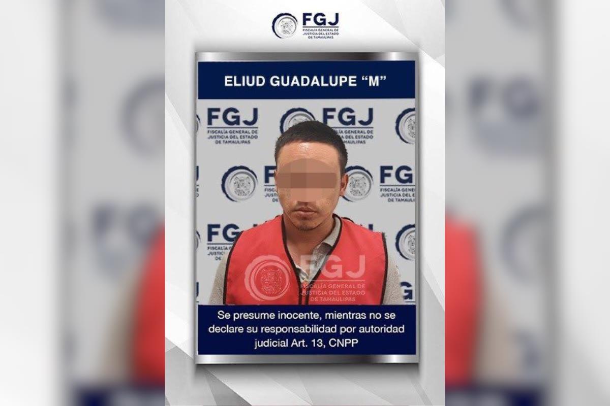 Eliud Guadalupe M, presunto homicida del candidato a la alcaldía de El Mante, Noé Ramos Ferretiz. Foto: FGJ Tamaulipas