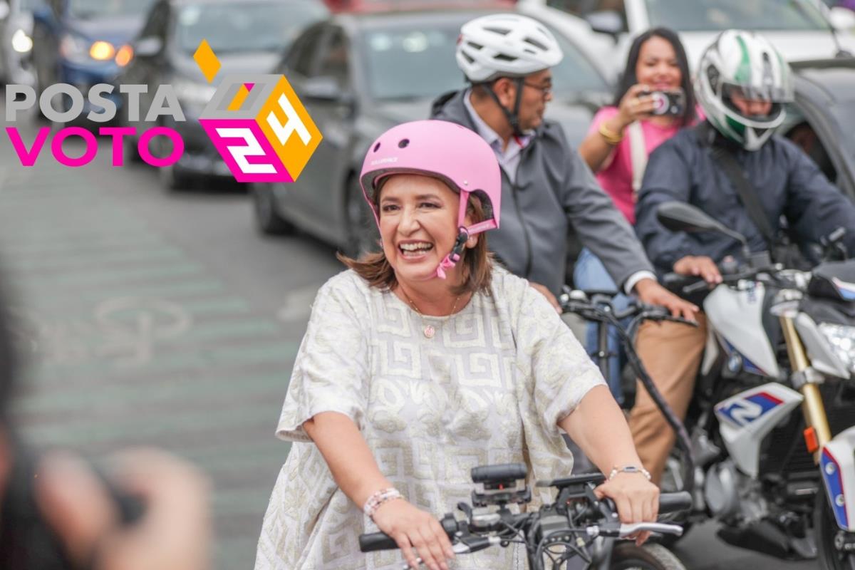 Xóchitl Gálvez en bicicleta, Foto: POSTA México