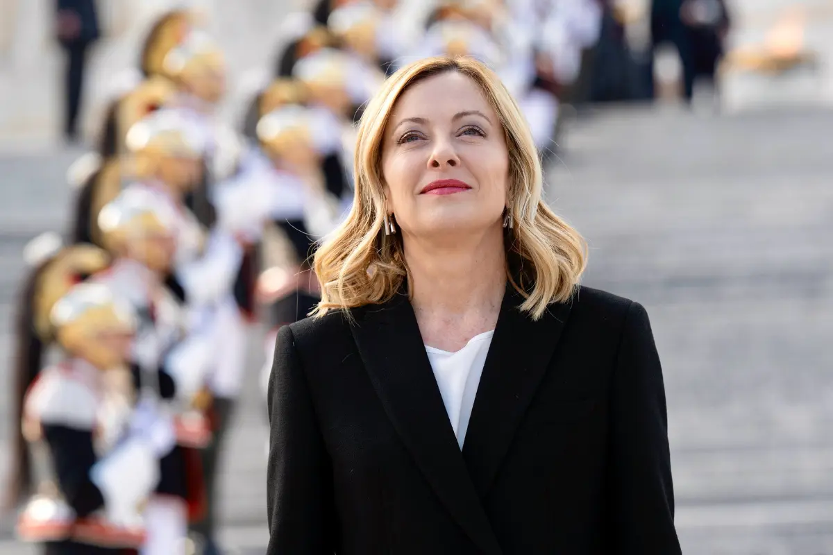 Giorgia Meloni, participación en el 9° aniversario de la liberación en Italia. Foto tomada de: X @Palazzo_Chigi