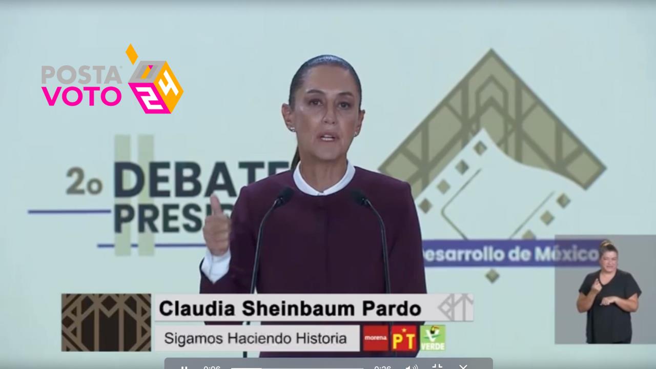 Claudia Sheinbaum Pardo en el Segundo Debate Presidencial. Foto: Captura de Pantalla