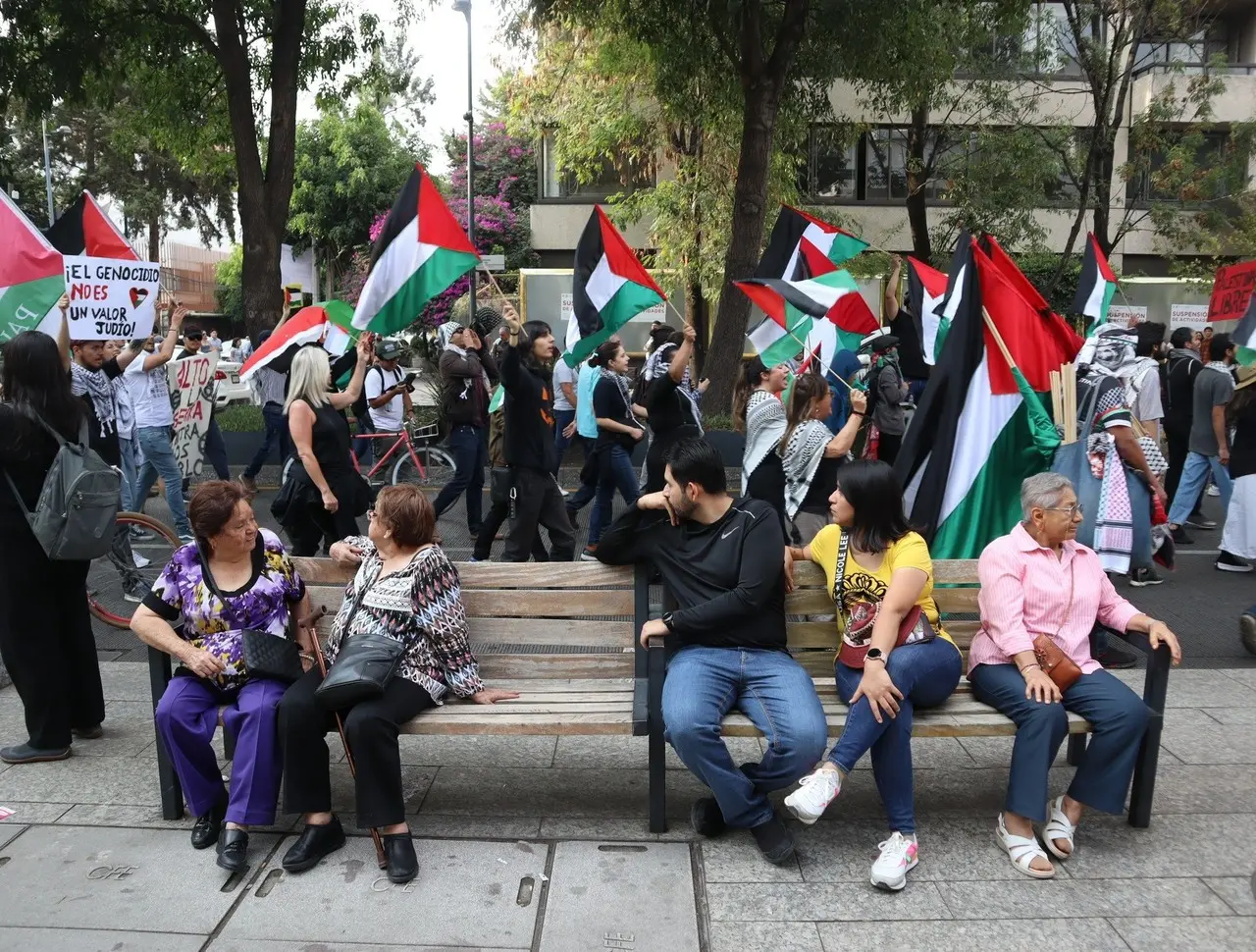 Marcha por Palestina. Foto: @ANUEE_MX