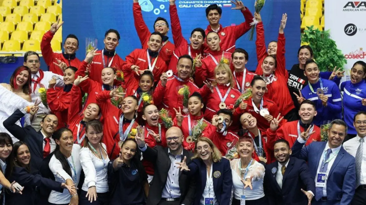 Selección Mexicana de Gimnasia Aeróbica celebrando la participación en el Pacific Rim / Foto: Instituto Estatal del Deporte de Coahuila