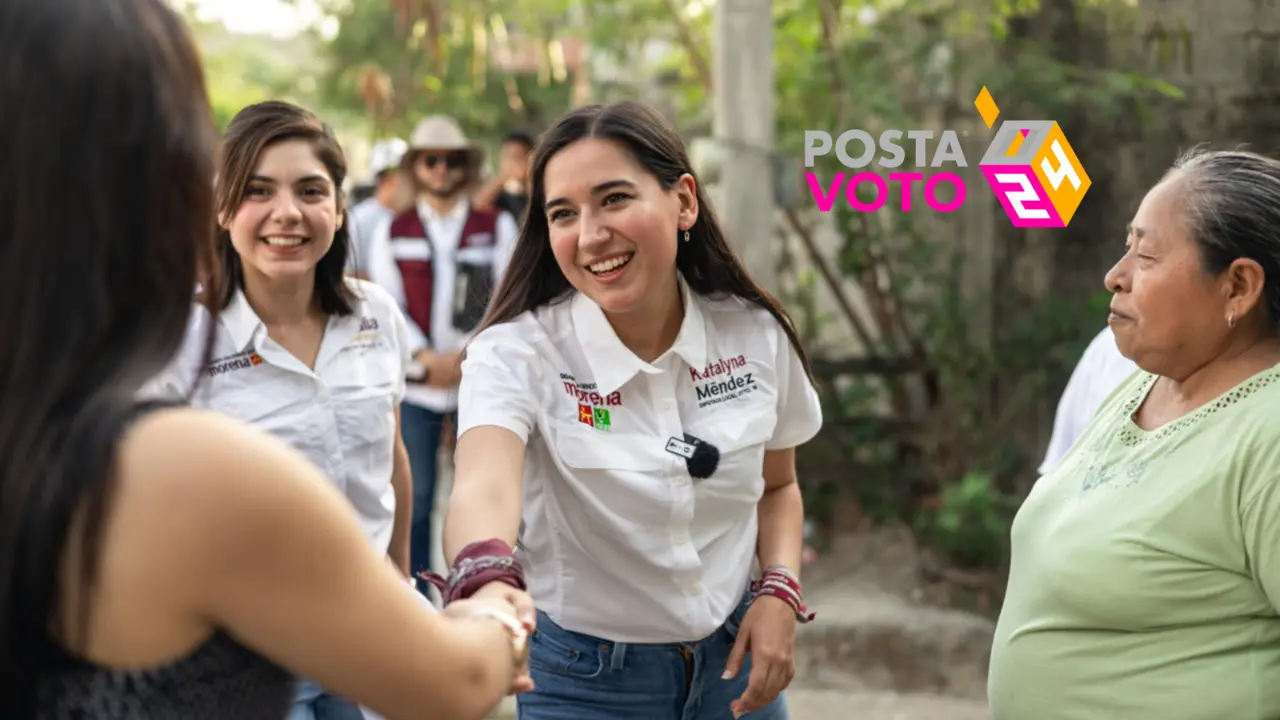 Katalyna Méndez y Natalia Montelongo en sus recorridos por las colonias de Victoria han sido bien recibidas. Foto: Katalyna Méndez