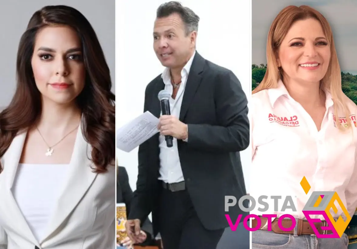 Claudia Delgadillo de Morena, Pablo Lemus de Movimiento Ciudadano y Laura Haro de la coalición PRI-PAN-PRD debatirán por última vez antes de las elecciones del 2 de junio. Foto: Especial