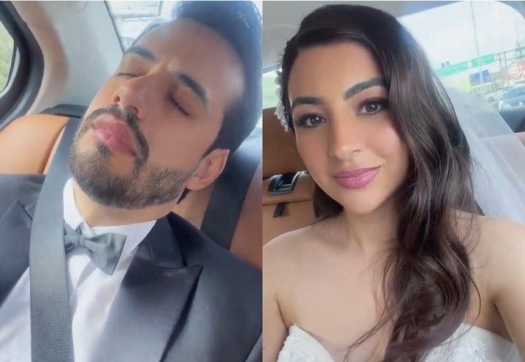 El novio regio se quedó dormido mientras que su novia grababa lo que vio. Foto: TikTok @TheTaylorsVersions.