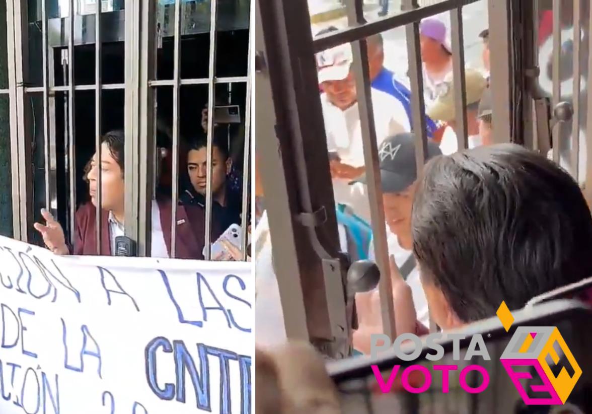 El presidente de Morena, Mario Delgado, enfrenta una situación crítica al ser retenido por maestros de la CNTE en la Ciudad de México. Foto: Especial