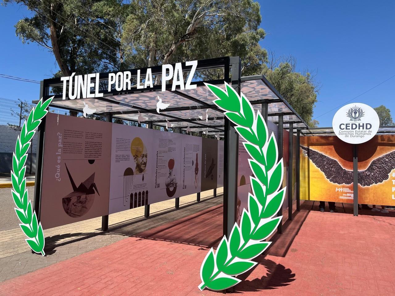 El Túnel de la Paz, está ubicado en el Parque Guadiana en donde las personas podrán encontrar ejemplos de humanidad. Foto: Isaura Retana.