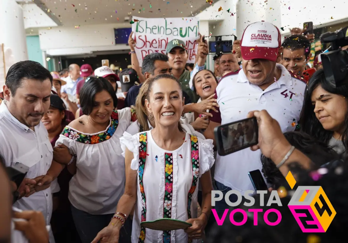 Este lunes 27 de mayo de 2024, Claudia Sheinbaum llegó a Villahermosa para acompañar el cierre de campaña de Javier May, candidato a la gubernatura de Tabasco. Foto: Armando de la Rosa / POSTA