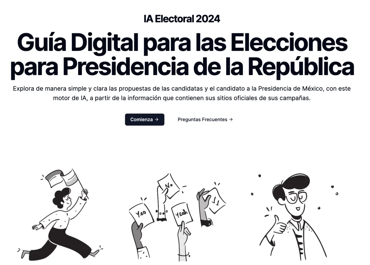 Realizan plataforma con IA para promover el voto. Captura de pantalla.