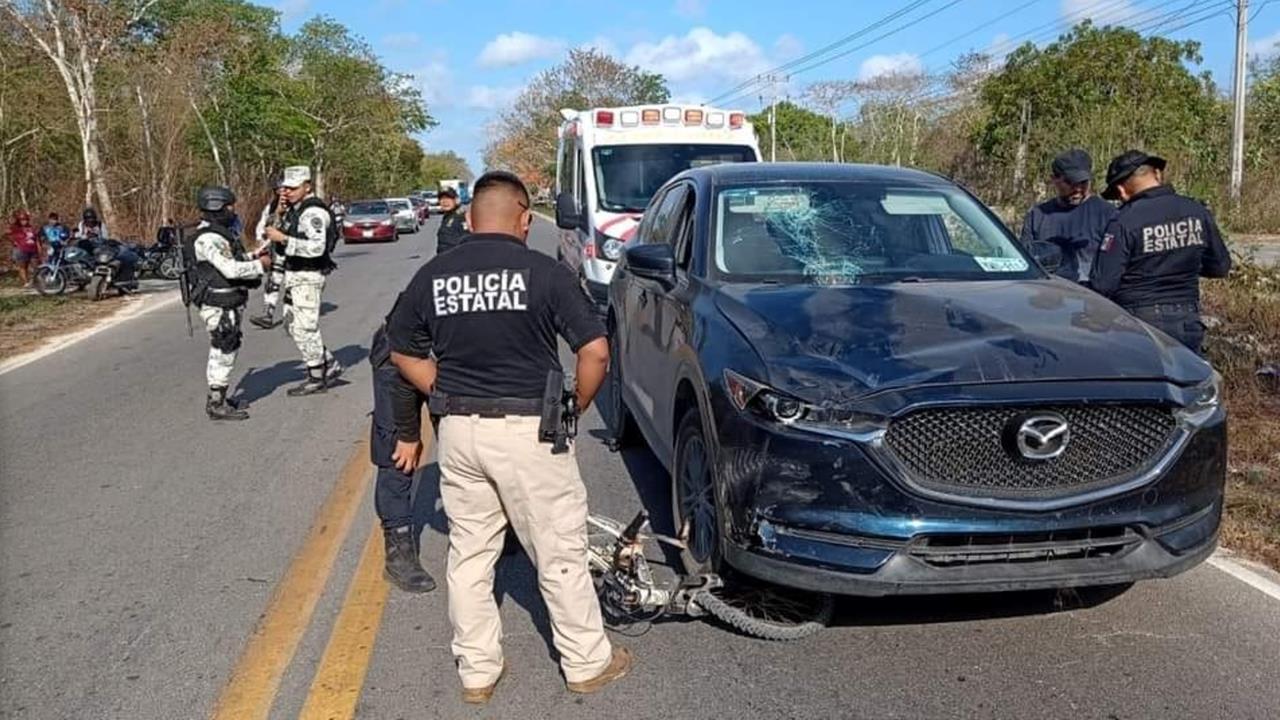 El ciclista fue golpeado con fuerza, causándole varias heridas graves  Foto: Redes sociales