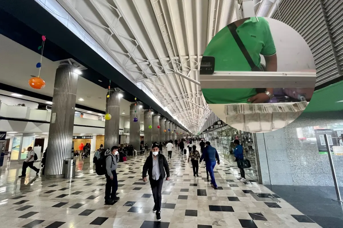 Salas del Aeropuerto Internacional de la CDMX, persona que recuperó su dinero. Foto: Google Maps/ @AICM_mx