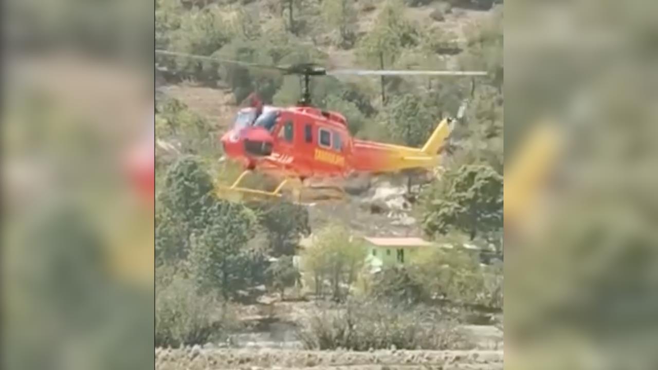 Helicóptero de Protección Civil ayudará a combatir los incendios en la Sierra. Foto: Captura de Pantalla