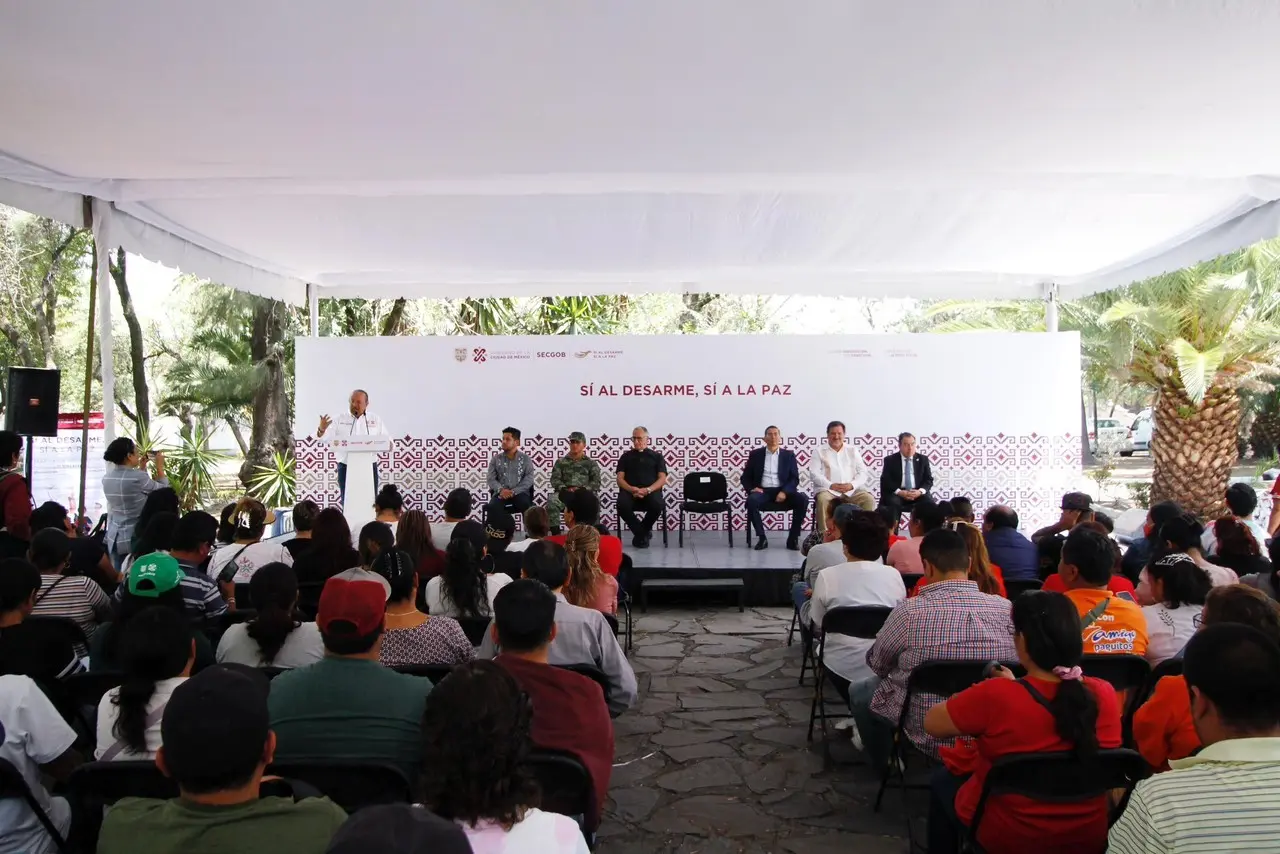 Evento de “Sí al Desarme, Sí a la Paz”.   Foto: @SeGobCDMX