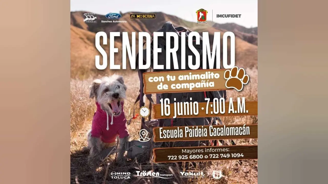 Toluca invita a familias a practicar senderismo con sus mascotas. Foto: RRSS