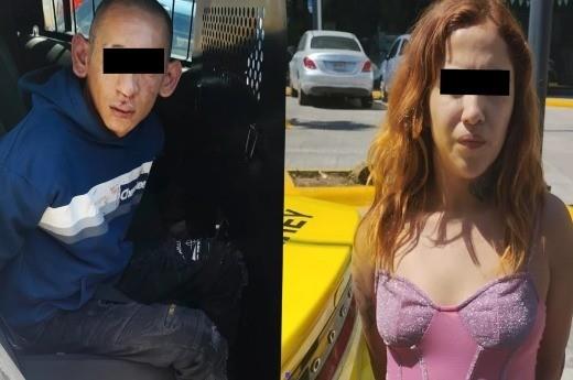 Brandon Johan N e Itzel Joselyn N tras haber sido detenidos. Foto: Policía de Monterrey.