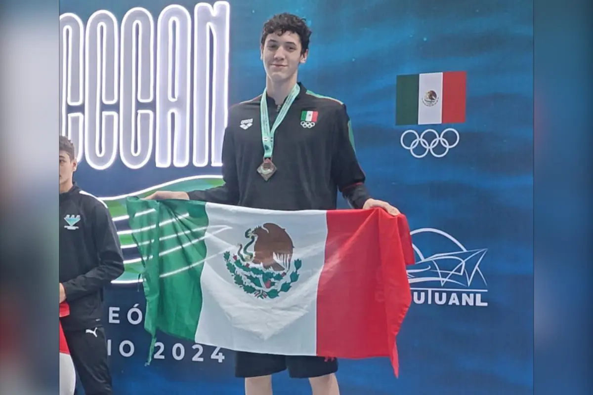 Luis Ángel Martínez Guerra  en el podio de los CCCAN 2024 / Foto: Instituto Estatal del Deporte de Coahuila