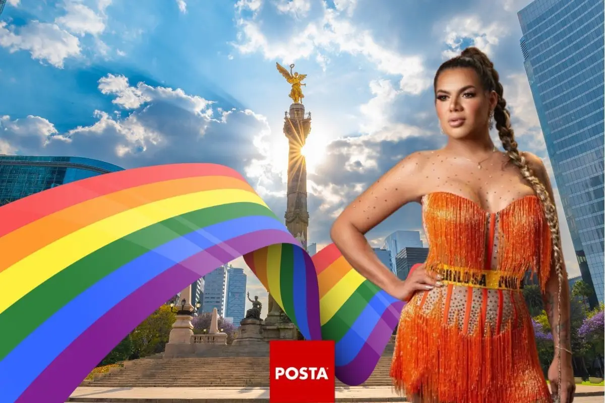 Bandera del Orgullo LGBTIQ , el Ángel de la Independencia y Kimberly la más preciosa. Foto: POSTA