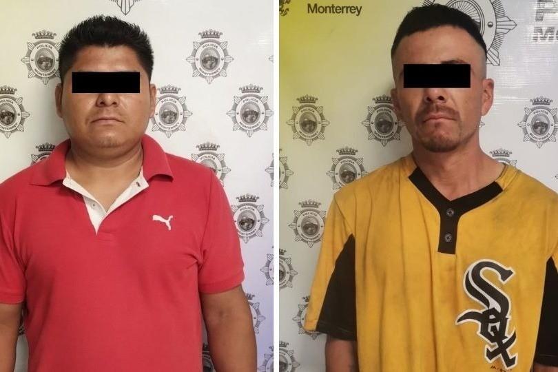 Fernando L y José H, presentados tras ser detenidos. Foto: Policía de Monterrey.