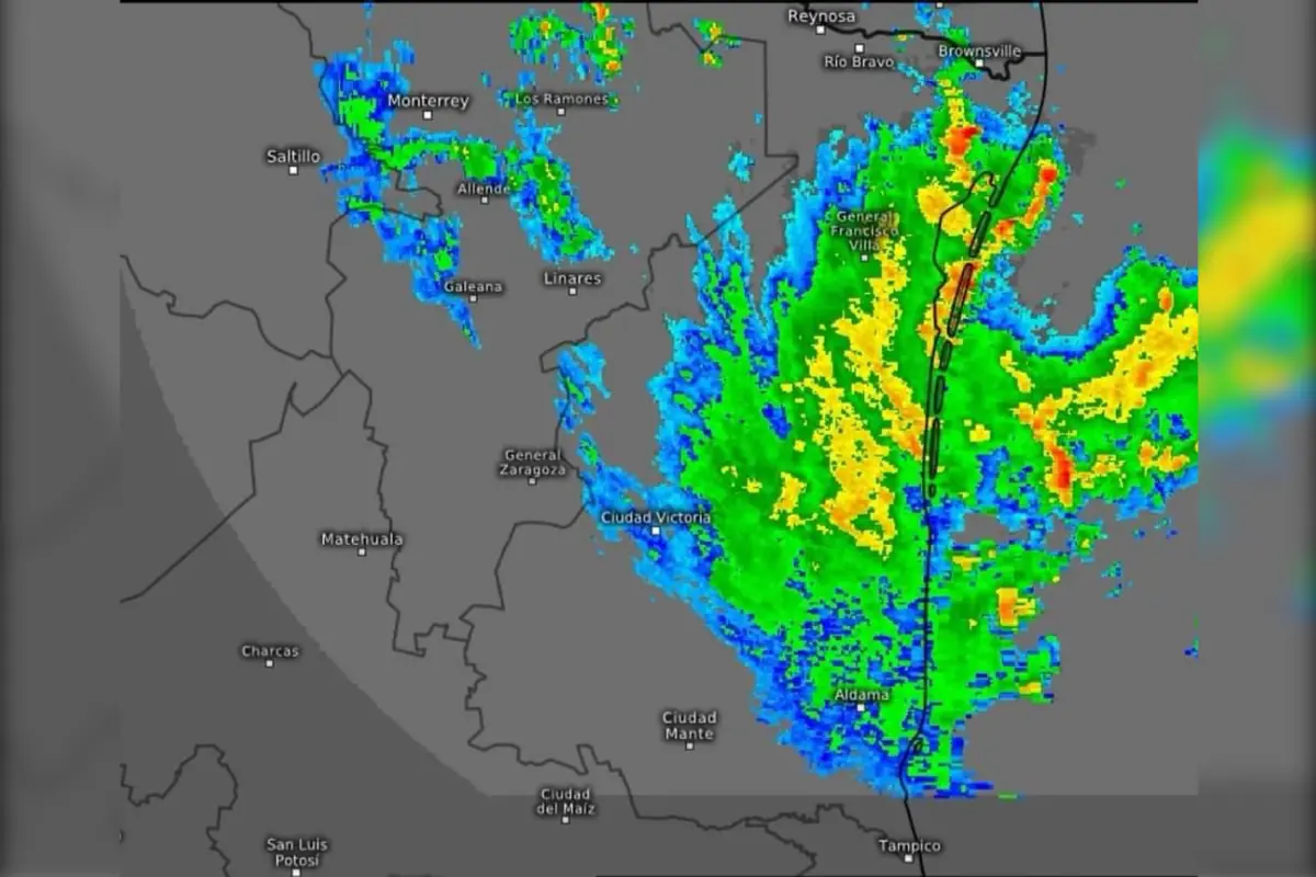 Mapa satelital del temporal de lluvias para este fin de semana. Foto: Protección Civil