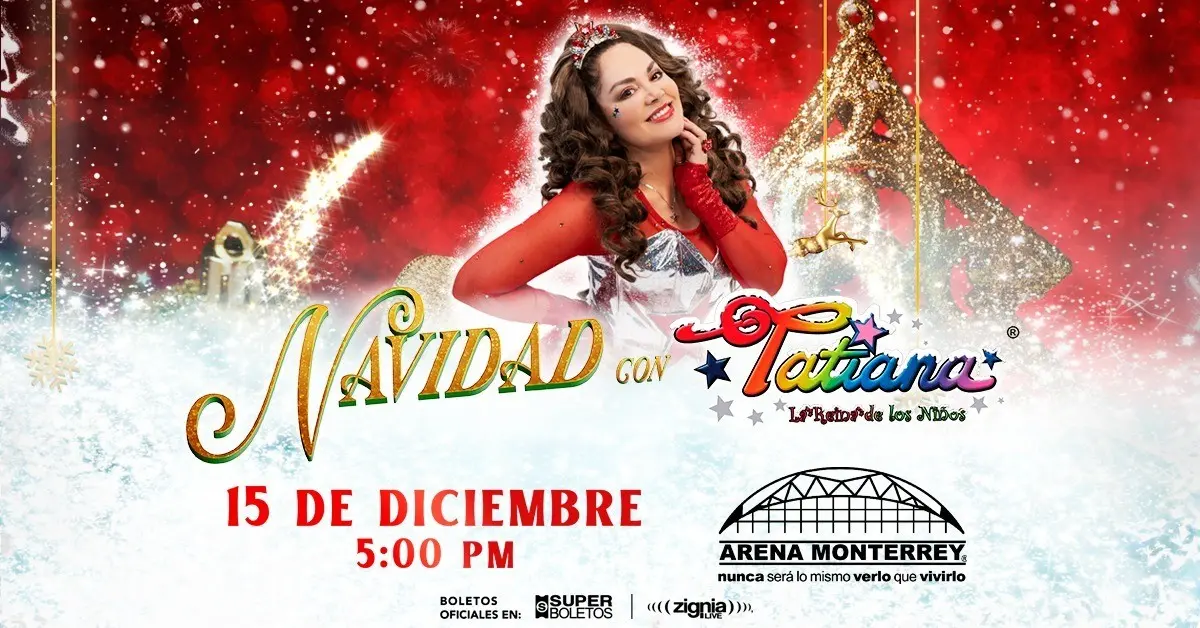 Tatiana anuncia regreso a la Arena Mty con Navidad. / FOTO: Arena Monterrey