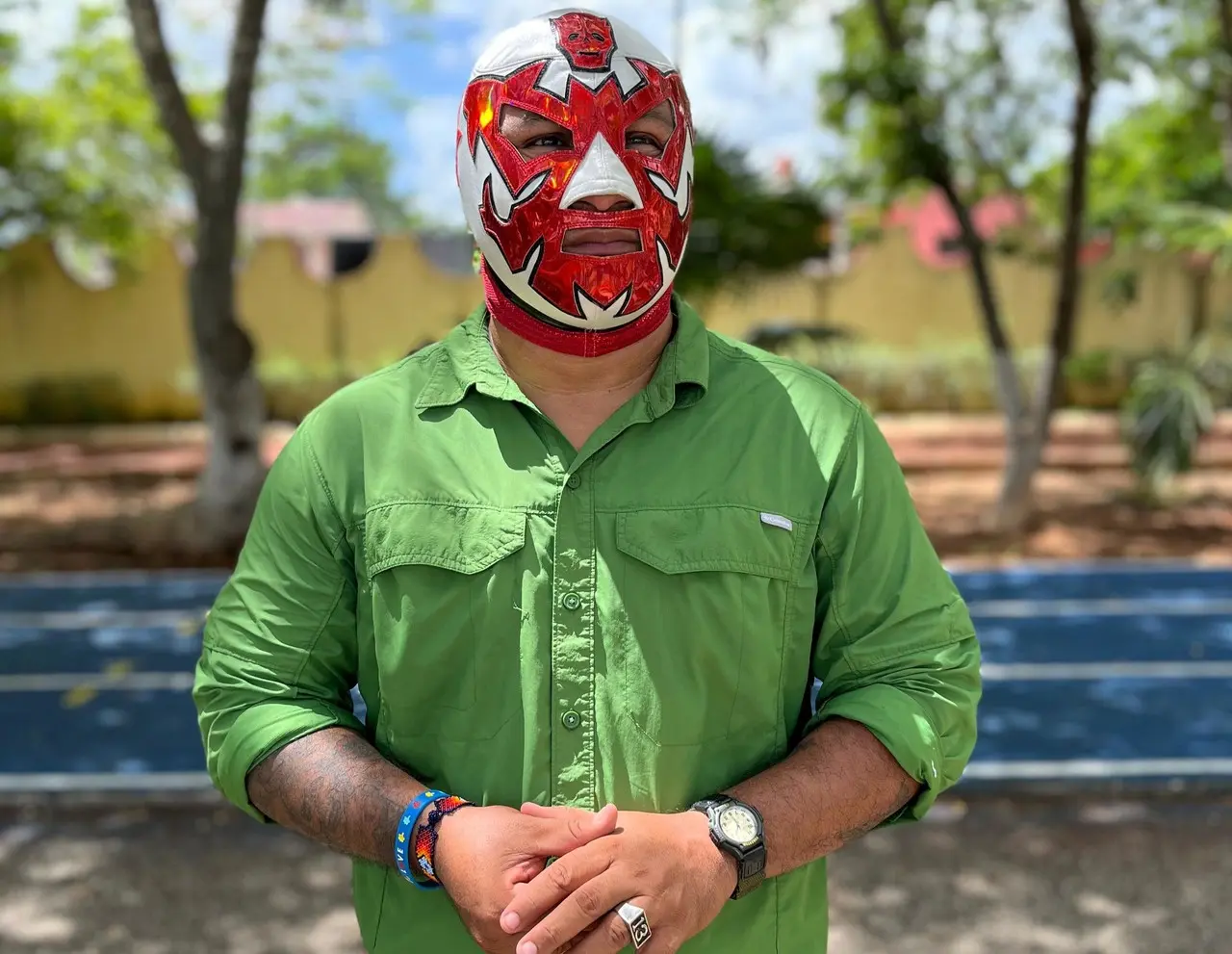 Luchador profesional Aztlán 13. Foto: Irving Gil