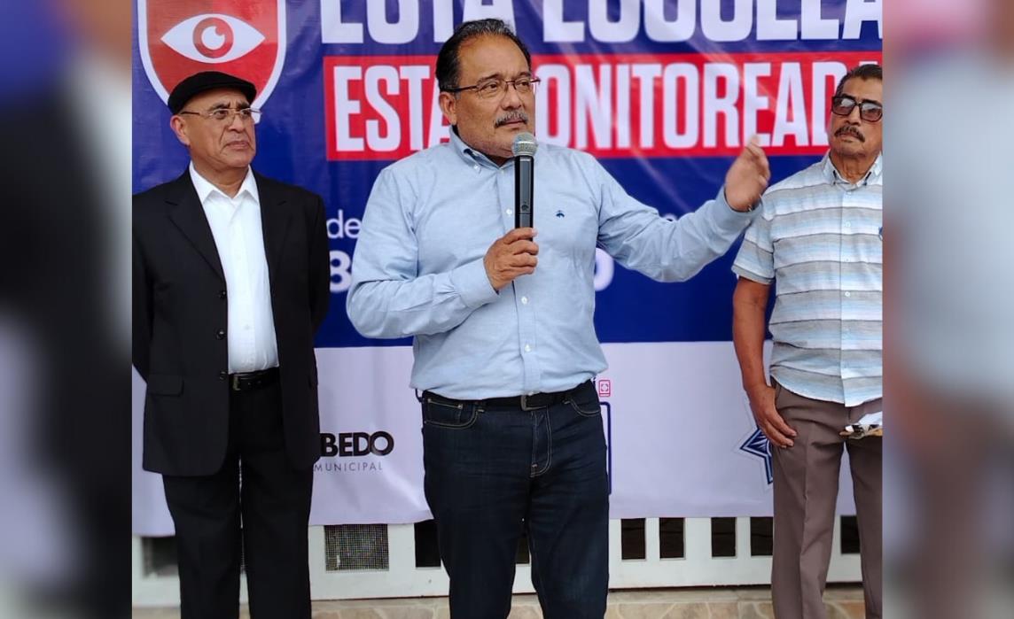 Andrés Mijes, alcalde de Escobedo durante el evento del programa Vecino Vigilante. Foto: Gobierno de Escobedo