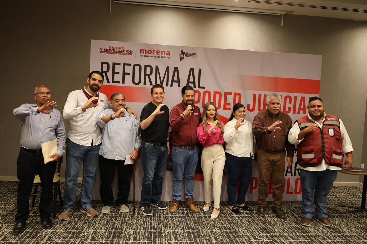 Diputados de Morena en Coahuila se reunieron para presentar información sobre el Poder Judicial. (Fotografía: Leslie Delgado)