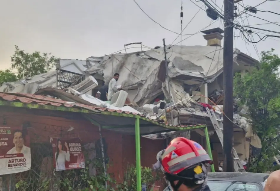 Parte del domicilio afectado tras la explosión del boiler en Guadalupe. Foto: Raymundo Elizalde.