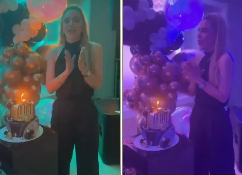 Emma Coronel, esposa de El Chapo Guzmán, celebra su cumpleaños número 35 en una fiesta sorpresa. Foto. Captura de Imagen