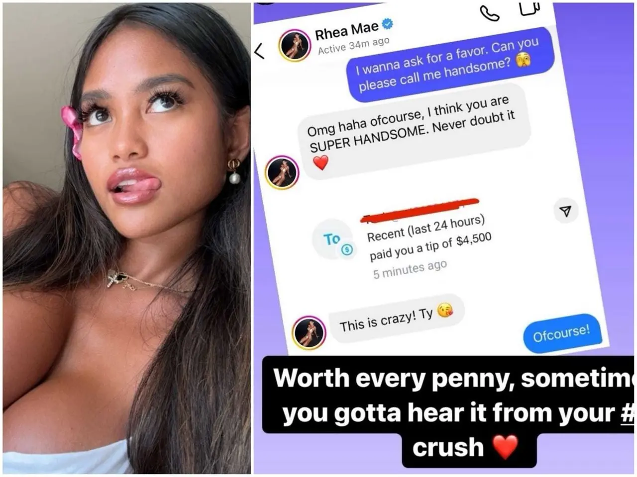 La influencer recibió un mensaje del joven con una petición curiosa, su fan le preguntó si le podía mandar un mensaje donde ella le dijera guapo. Foto: Instagram.