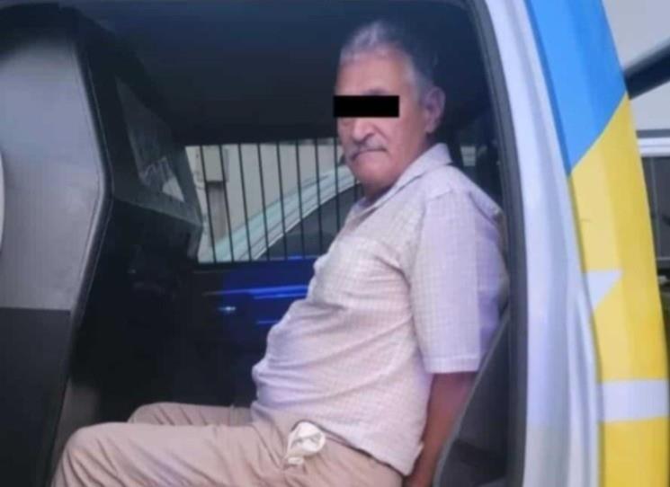 El hombre de 62 años tras haber sido detenido por elementos de la policía de Monterrey. Foto: Policía de Monterrey.