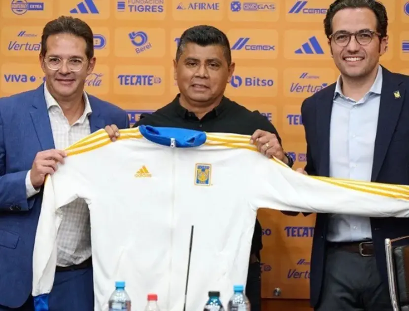 Marco Antonio El Chima Ruiz en su presentación como entrenador en Tigres UANL. Foto: Ovaciones.