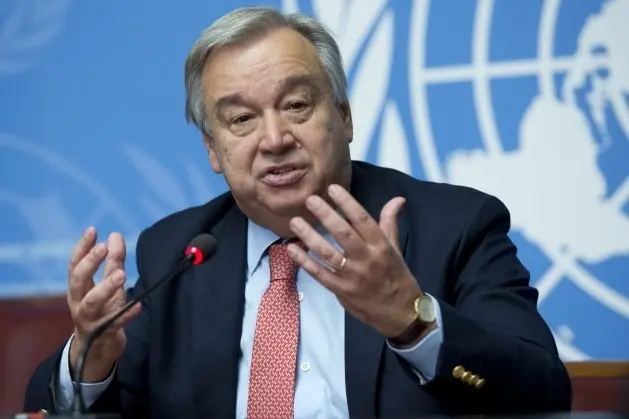 Guterres en una conferencia de prensa con medios de comunicación. Foto: IPS Agencia de Noticias.