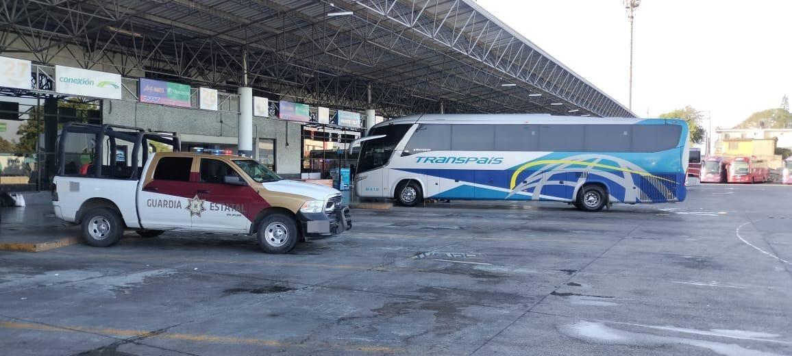 Vigilancia permanente de la Guardia Estatal en centrales de autobuses