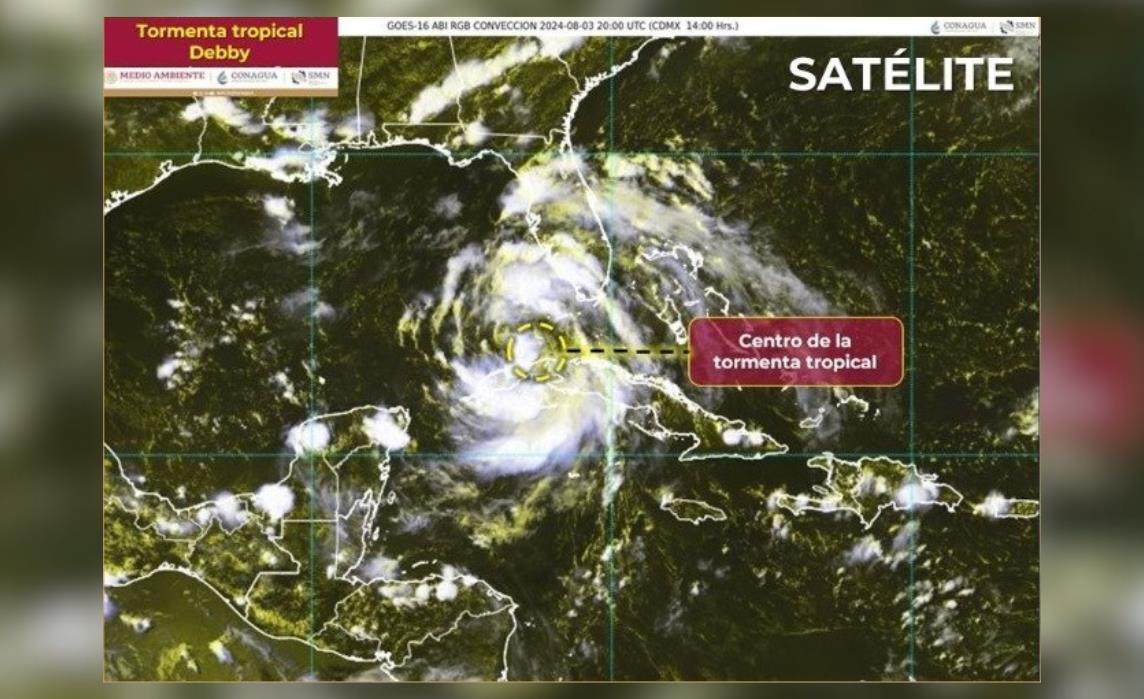 Se forma la tormenta tropical Debby. Foto: CONAGUA