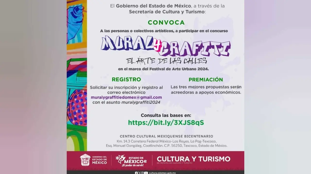 ¡Exprésate en grande! Convocan a concurso de grafiti y muralismo en el Edomex. Foto: Especial