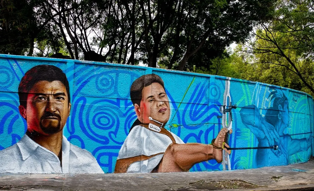 Murales de atletas paralímpicos.   Foto: @SOBSECDMX