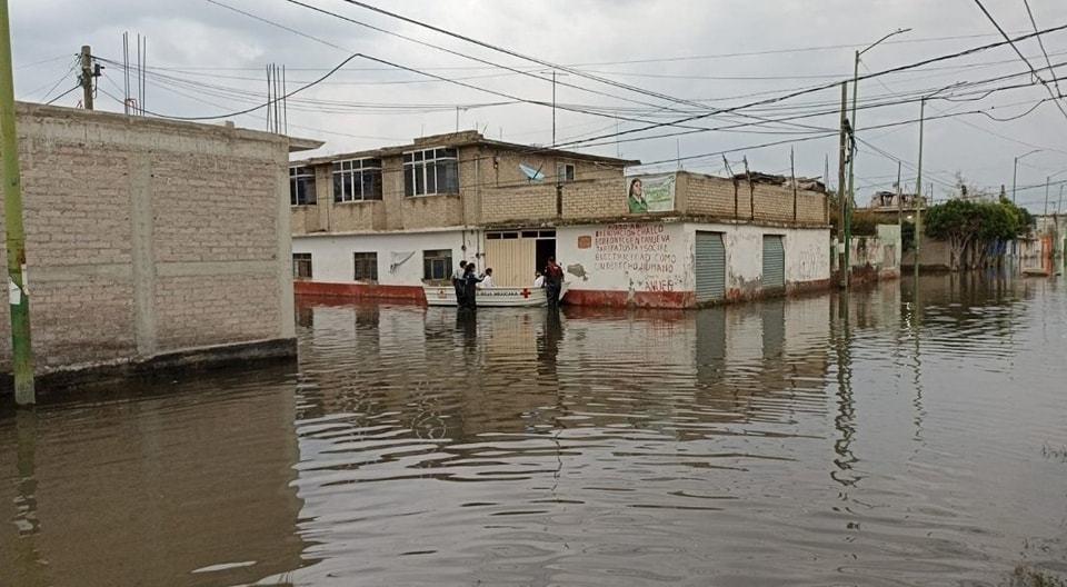 Inundación en Chalco. Foto: FB Mi Valle de Chalco Noticias