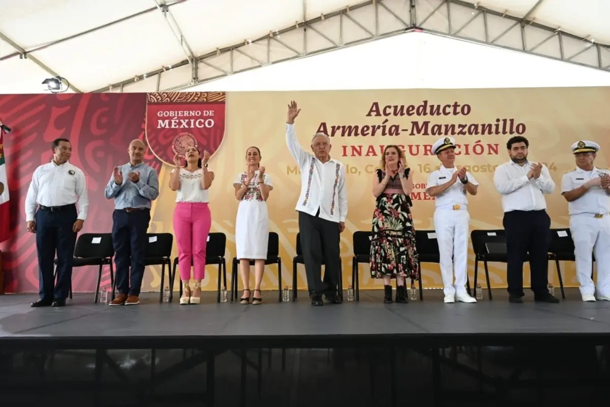 Inauguración del Acueducto Armería-Manzanillo Foto: X(Twitter) @lopezobrador_