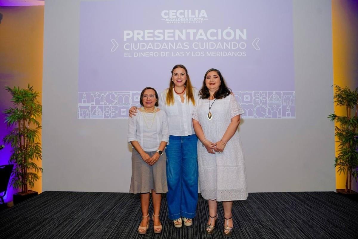 Cecilia Patrón junto a Marisol Cen Caamal y  María de Guadalupe Guillermo Cordero Foto: X(Twitter) @CeciliaPatronL