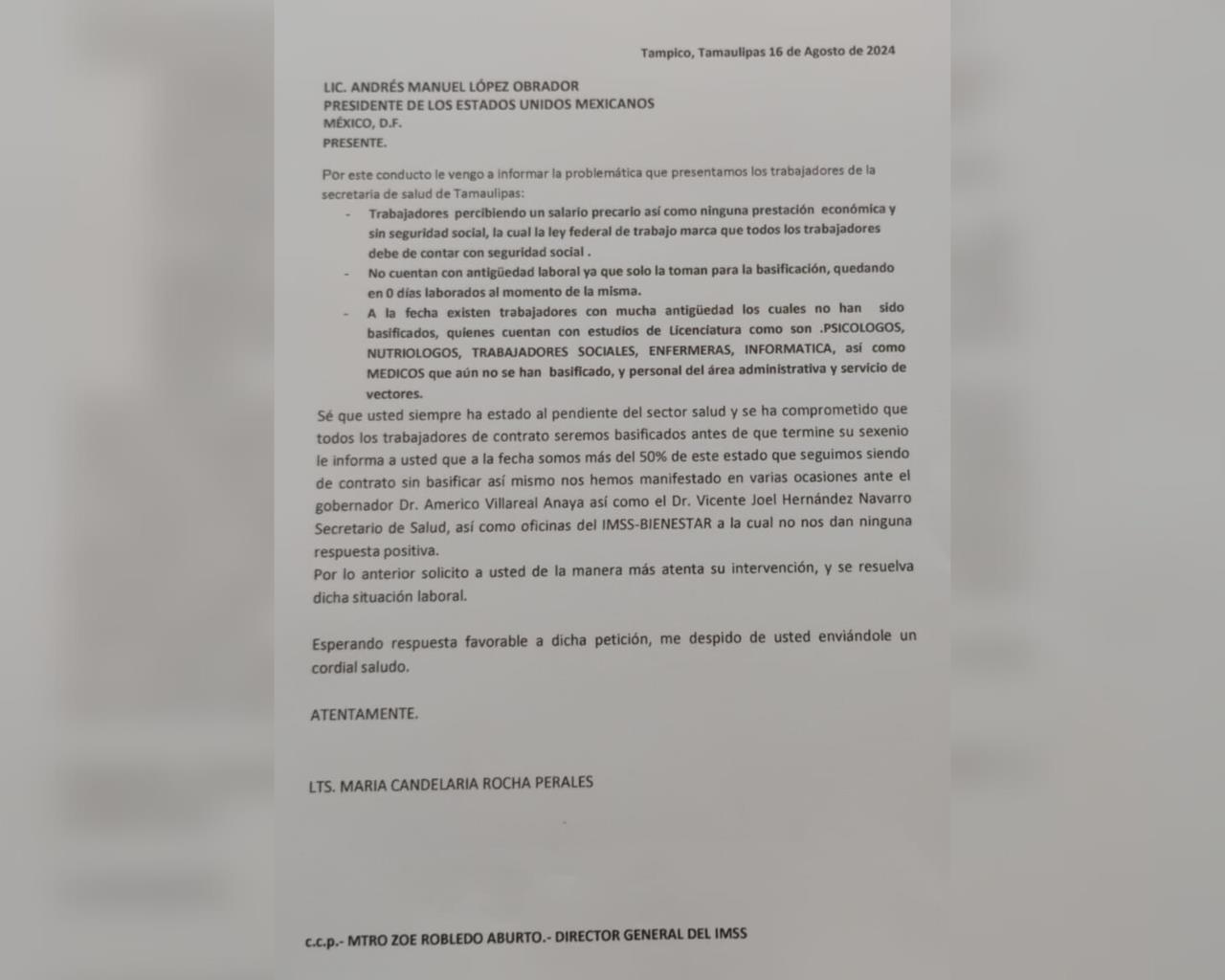 Personal del Sector Salud solicita la intervención del presidente López Obrador, pues afirman estar trabajando bajo condiciones laborales precarias. Foto: POSTA