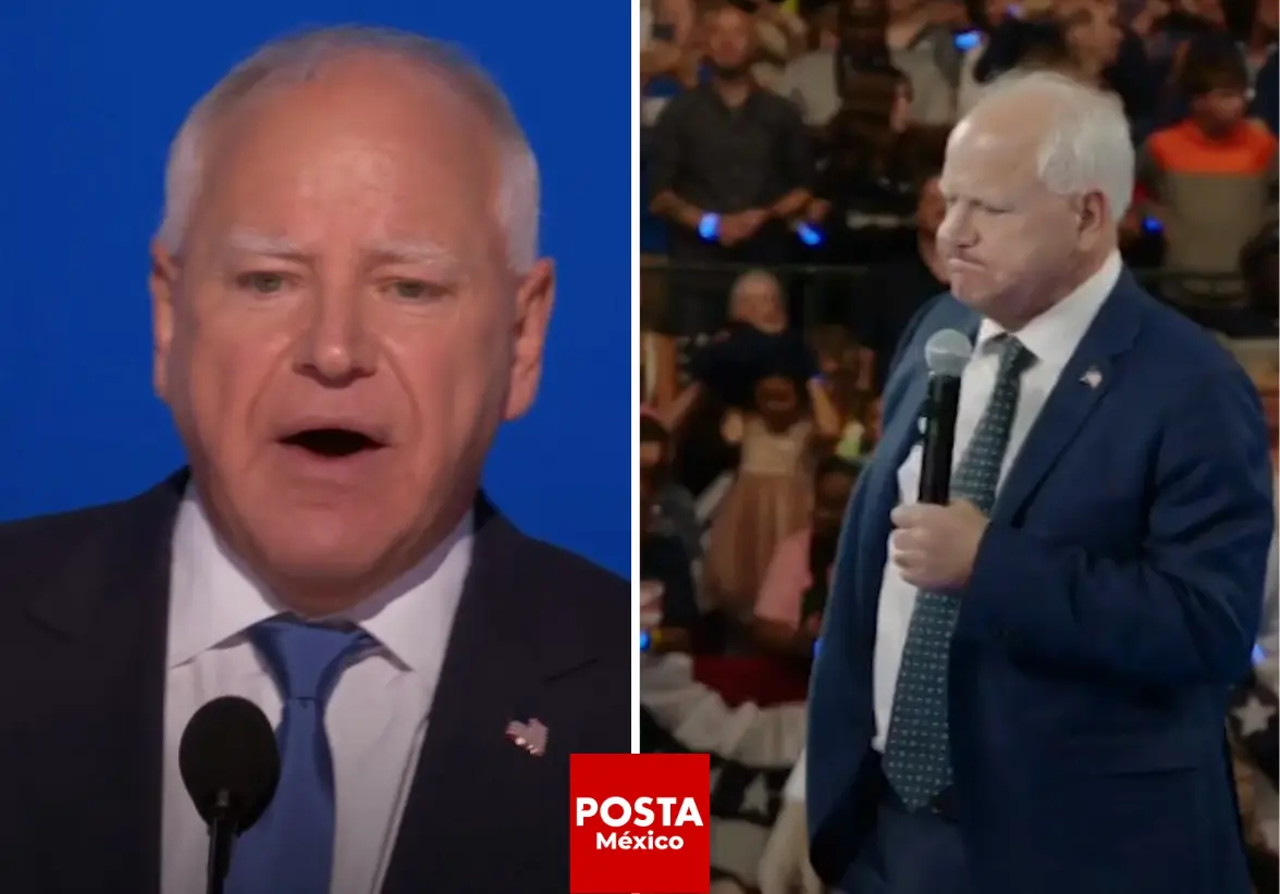 El gobernador de Minnesota, Tim Walz, aceptó la nominación demócrata a la vicepresidencia de EE.UU. junto a Kamala Harris, emocionando al público en la convención de Chicago. Foto: Especial