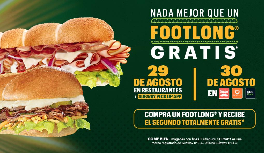 La oferta está disponible en todos los restaurantes Subway® participantes, y no es necesario presentar ningún cupón. Foto: Especial.