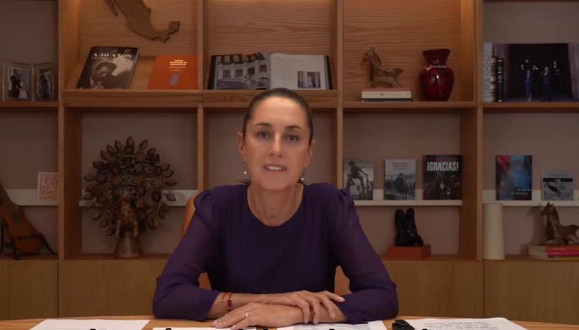 Mensaje de Claudia Sheinbaum, presidenta electa de México. Imagen: Captura de pantalla.