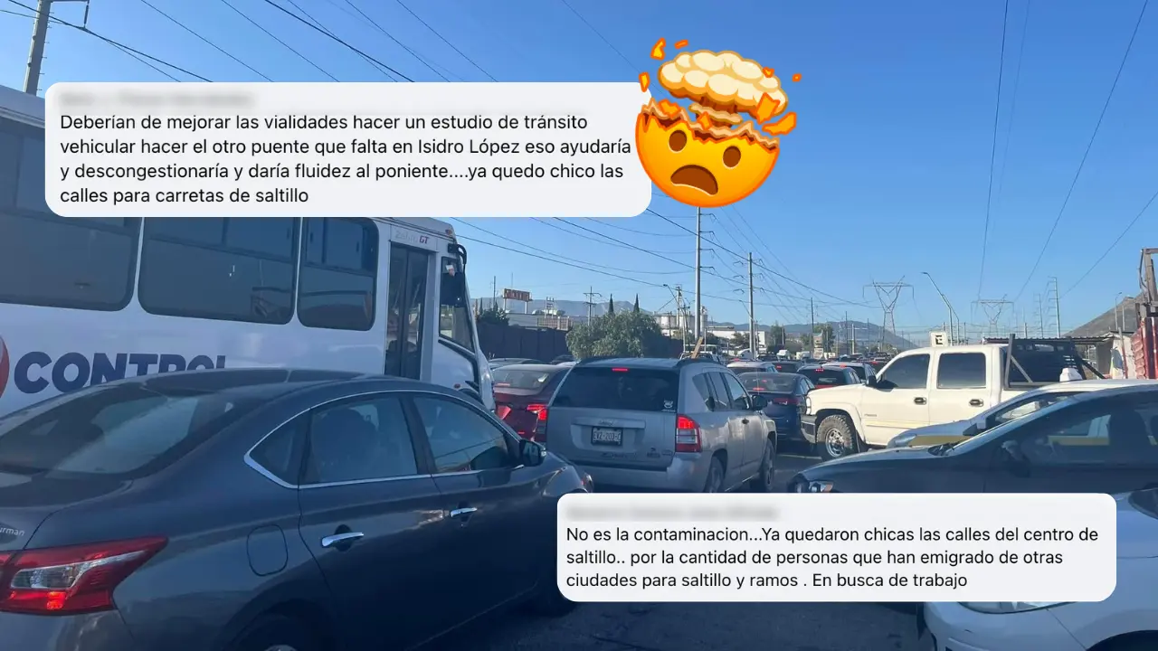 Tráfico masivo en la ciudad de Saltillo y opinión ciudadana / Foto: Saltillo 360