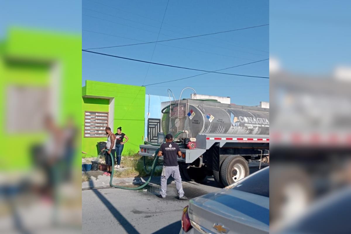 Ante la crisis hídrica que vive la frontera, COMAPA y CONAGUA han llevado a cabo la distribución del vital líquido a través de pipas. Foto: COMAPA Reynosa