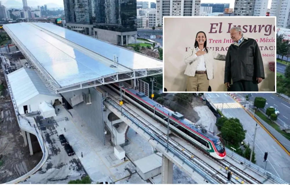 Claudia Sheinbaum Pardo, durante la inauguración de la Estación Santa Fe del Tren Interurbano México-Toluca. Foto. SHeinbaum Pardo