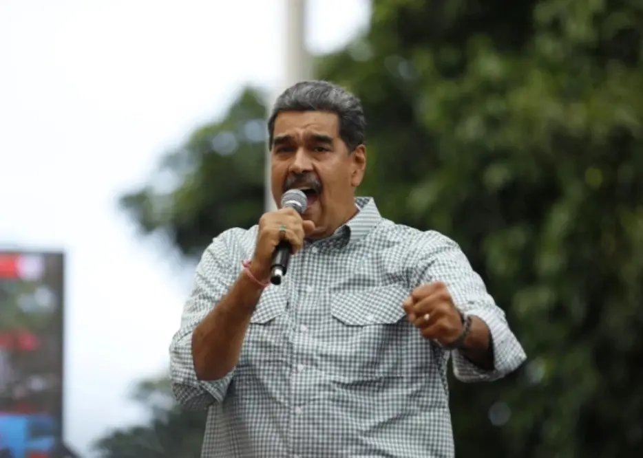 Nicolás Maduro en un discurso en la plaza pública de Caracas. Foto: Caracol Noticias.