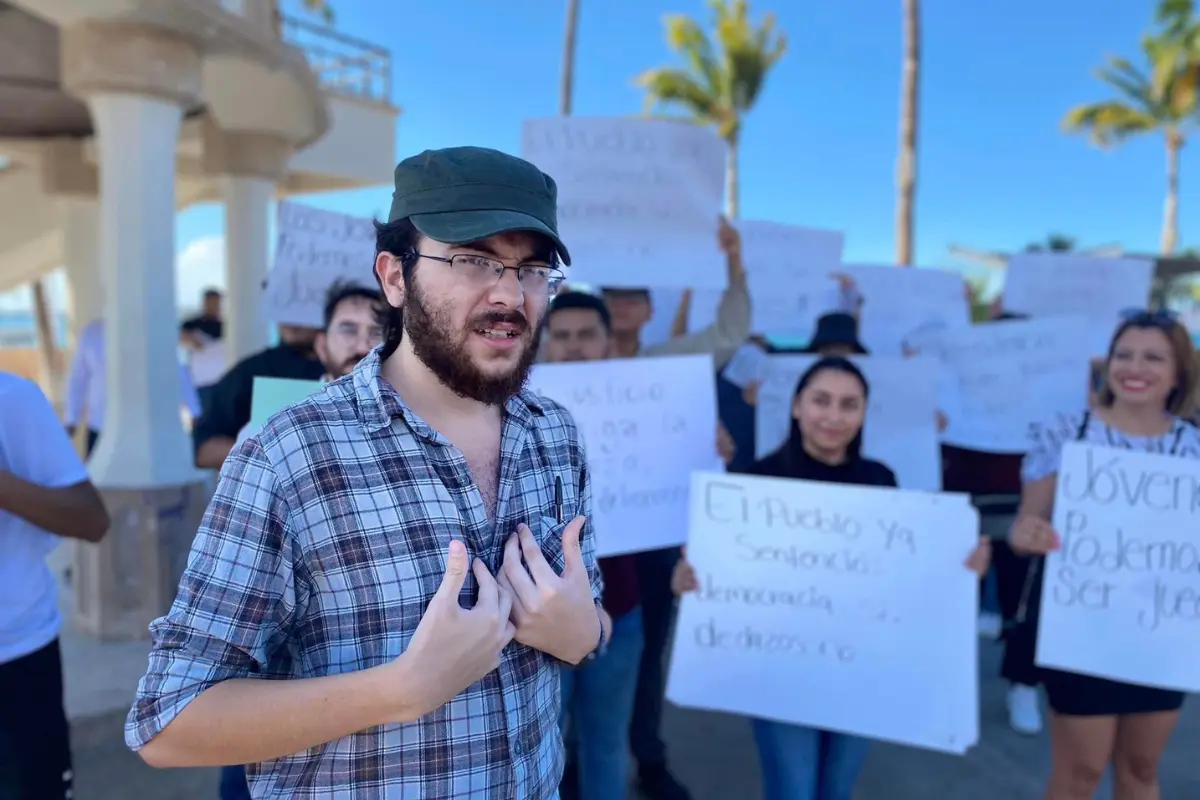 Jóvenes protestan a favor de la reforma al Poder Judicial: Foto: NBCS Noticias